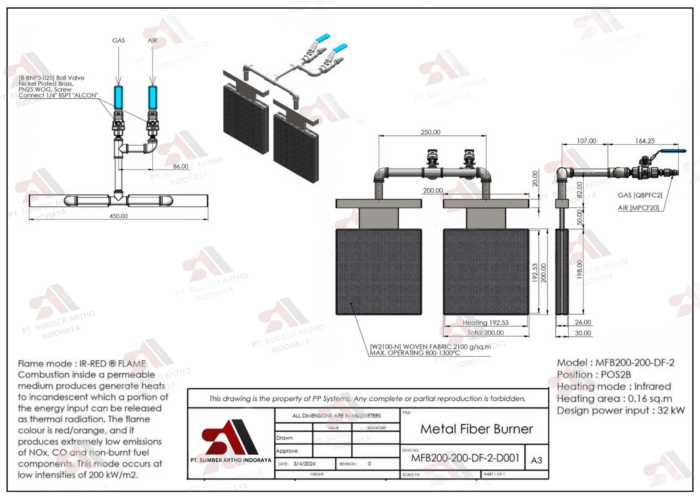 Instalasi Flame Metal Fiber Burner