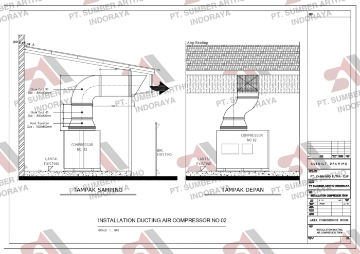 Installation Ducting Air Compressor