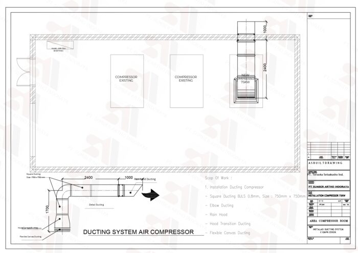 Drawing Installation New Compressor Inverter 75KW - Image 4
