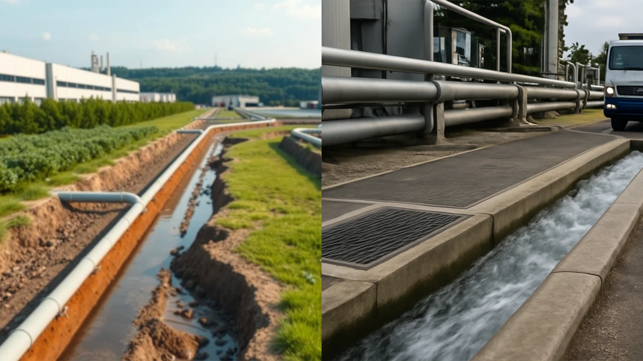 Ilustrasi saluran drainase di lingkungan industri