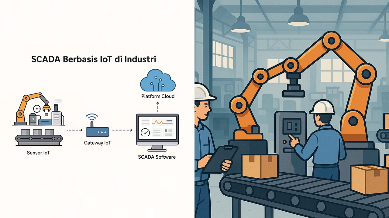 Ilustrasi SCADA berbasis IoT untuk penerapan di Industri